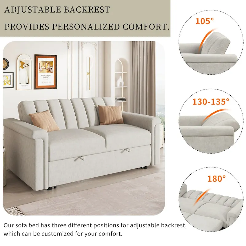 Convertible Soft Cushion Sofa Pull Bed