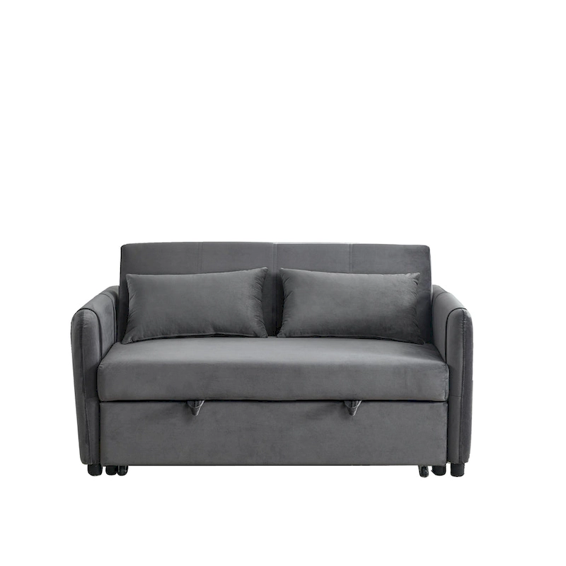 3-in-1 Versatile Velvet Double Sofa with Pullout Bed