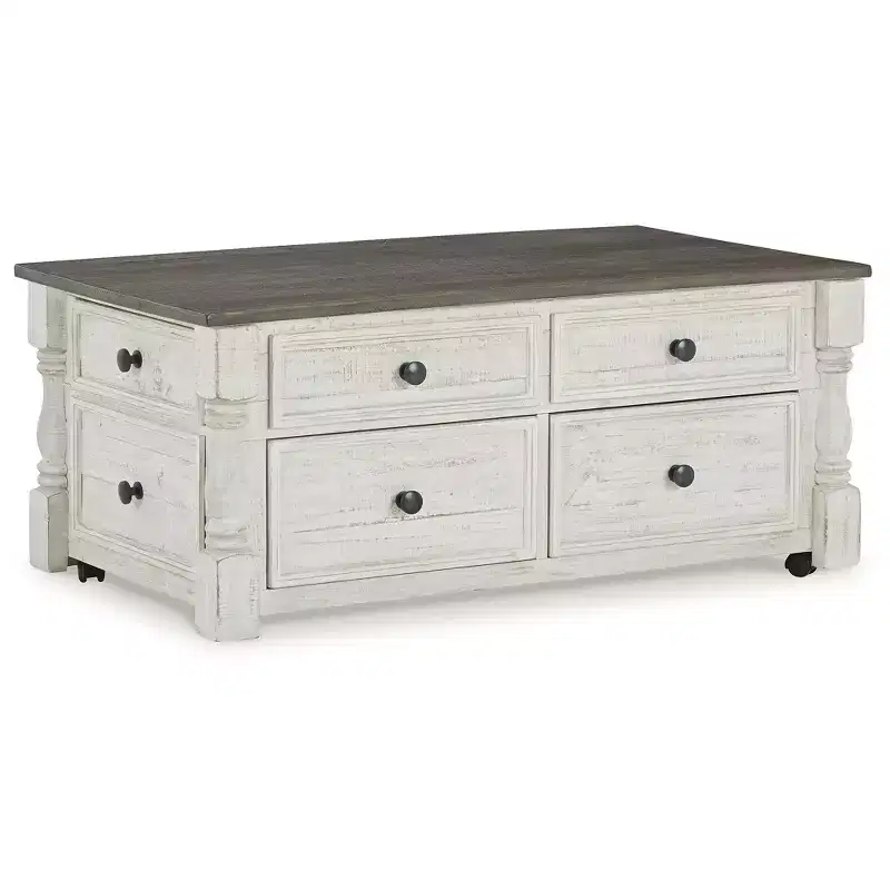 Signature Design by Ashley Casual Havalance Lift-Top Coffee Table, White/Gray