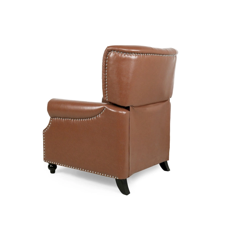 Push Back Recliner, Footrest, Button Back, Nailhead Trim