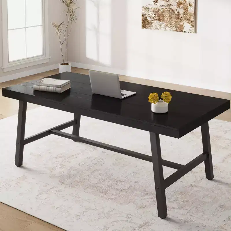71 Inch Rectangular Dining Table, with Adjustable Feet