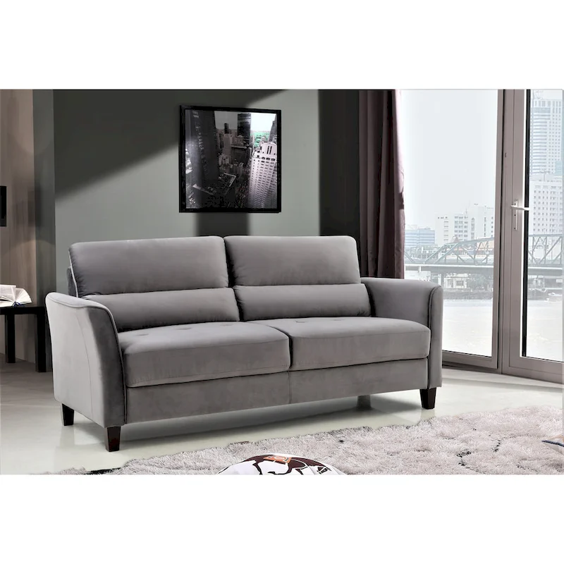 77.95 Mid Century Modern Upholstered Sloped Arms Living Room Sofa