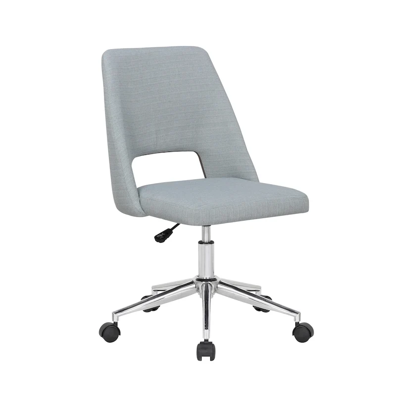 Porthos Home Kimora Office Chair, Linen Upholstery, Roller Wheels
