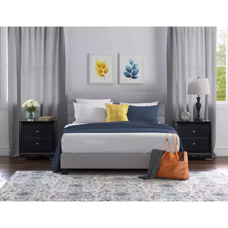 Edmond 2 Drawer Nightstand with USB - Click Decor