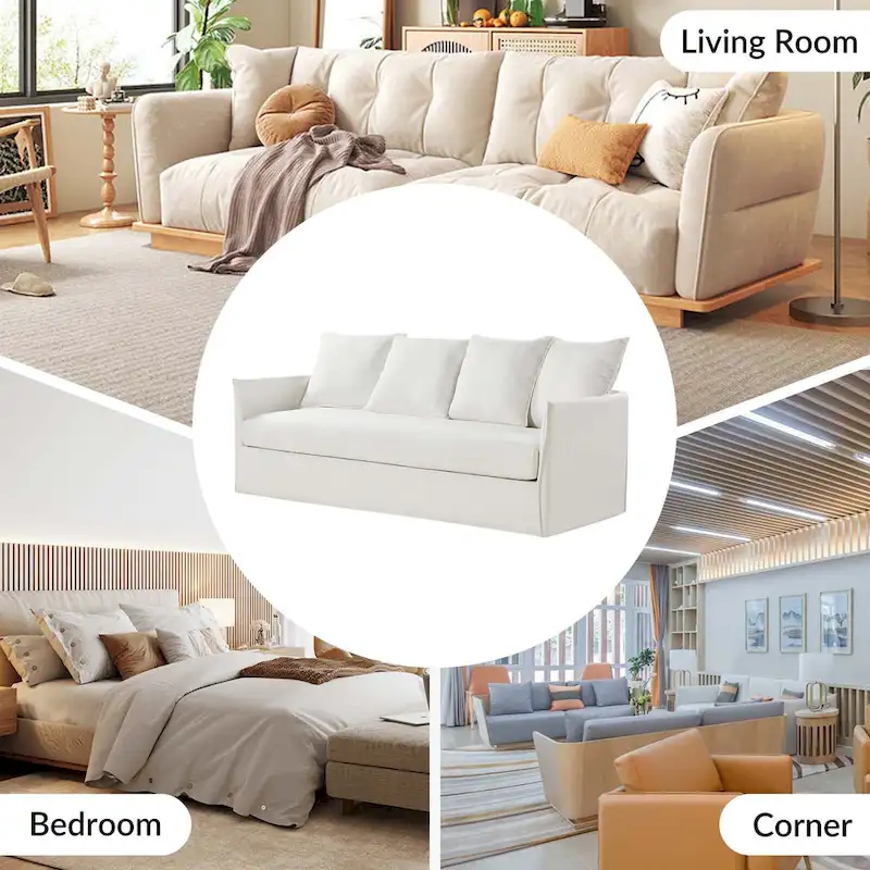 Gottfried 80 Slipcovered Sofa with Removable Cushions by HULALA HOME