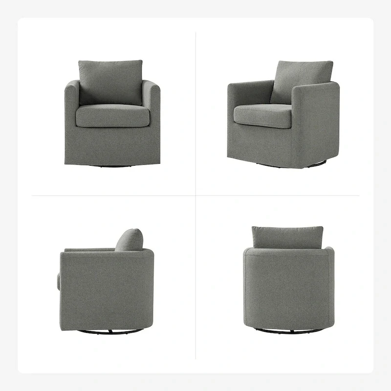 Erkenbald Modern 360-Degree Swivel Chair with Removable Slipcover by HULALA HOME