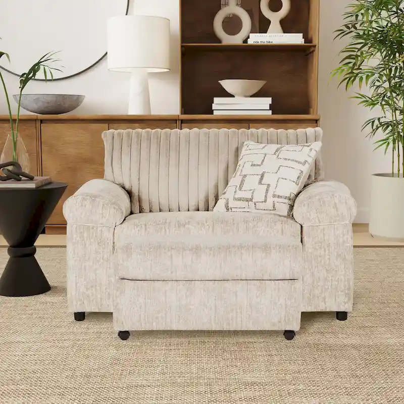 Nason Wide Wale Corduroy Cuddle Chair and Ottoman
