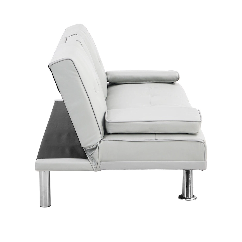 66.1 PVC Loveseat Sofa Bed with Wood Frame and Stainless Legs