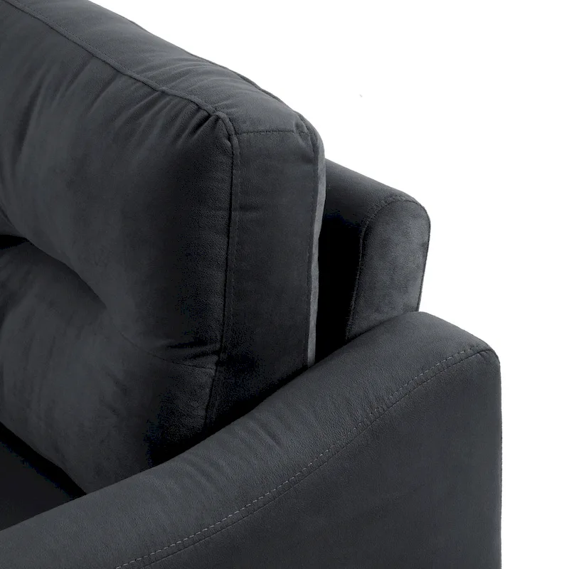 Black Modern 32.2 Upholstered Accent Chair with Sturdy Hardwood Frame and Soft Cushion