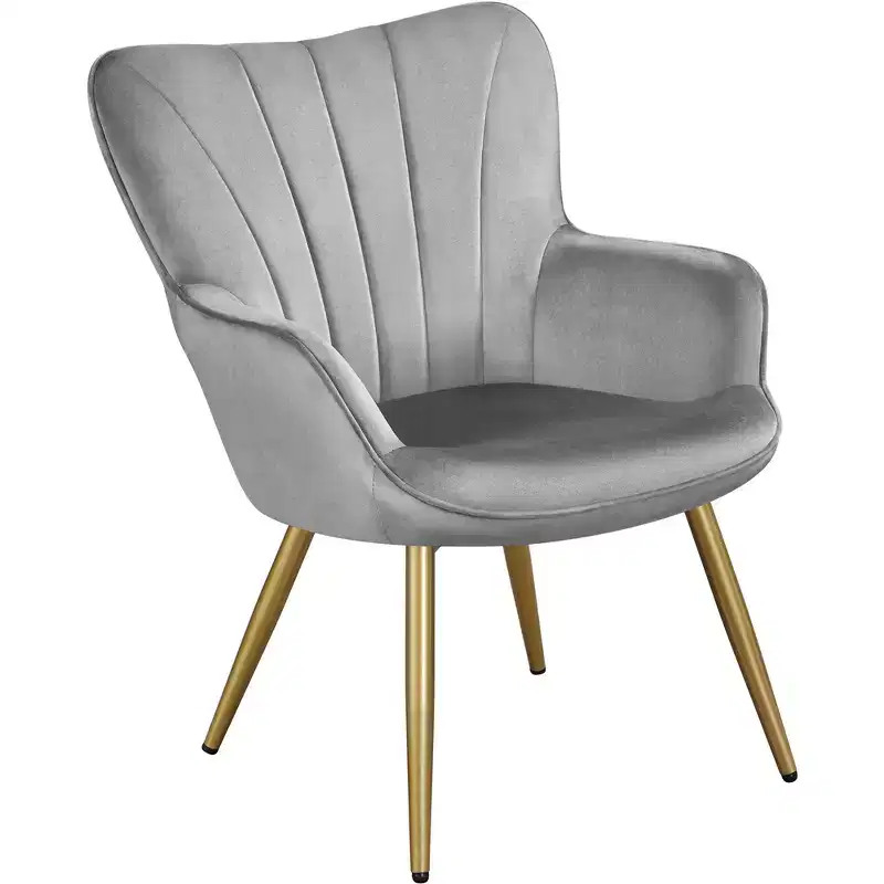 Metal Velvet Foam Accent Armchair 25.2