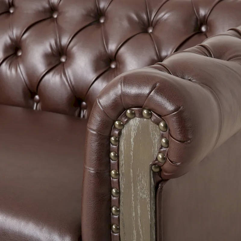 Castalia Nailhead Trim Chesterfield Sofa by Christopher Knight Home - 78.75 L x 33.50 W x 28.00 H