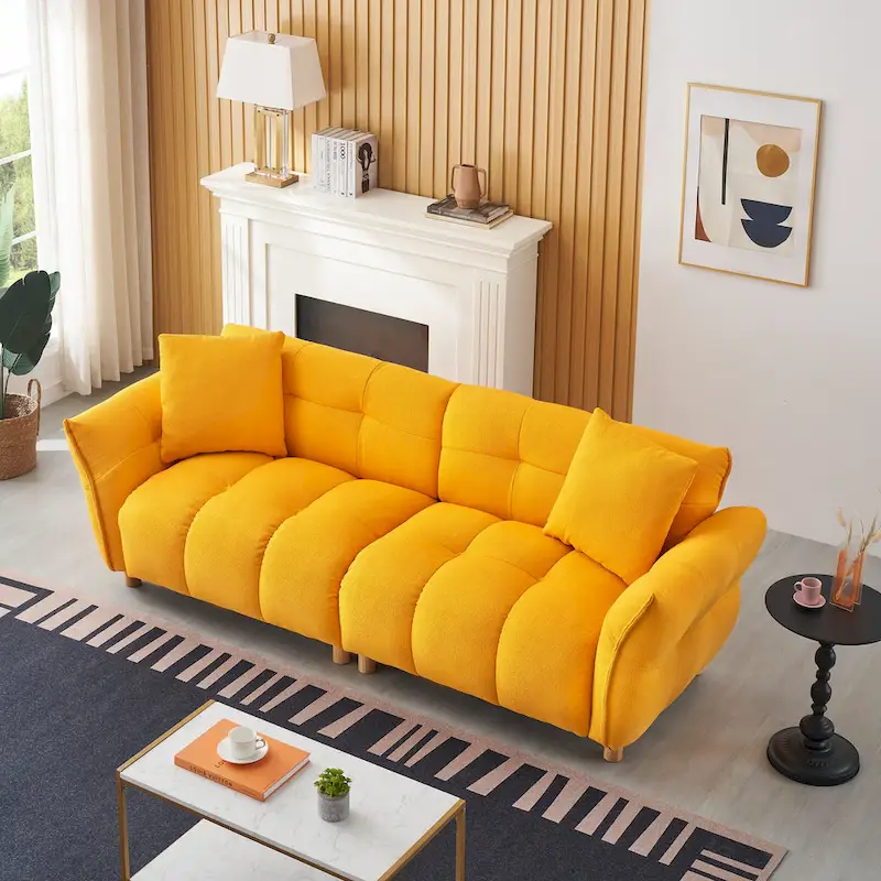 Teddy Upholstered 3-seater Sofa with Matching Pillows
