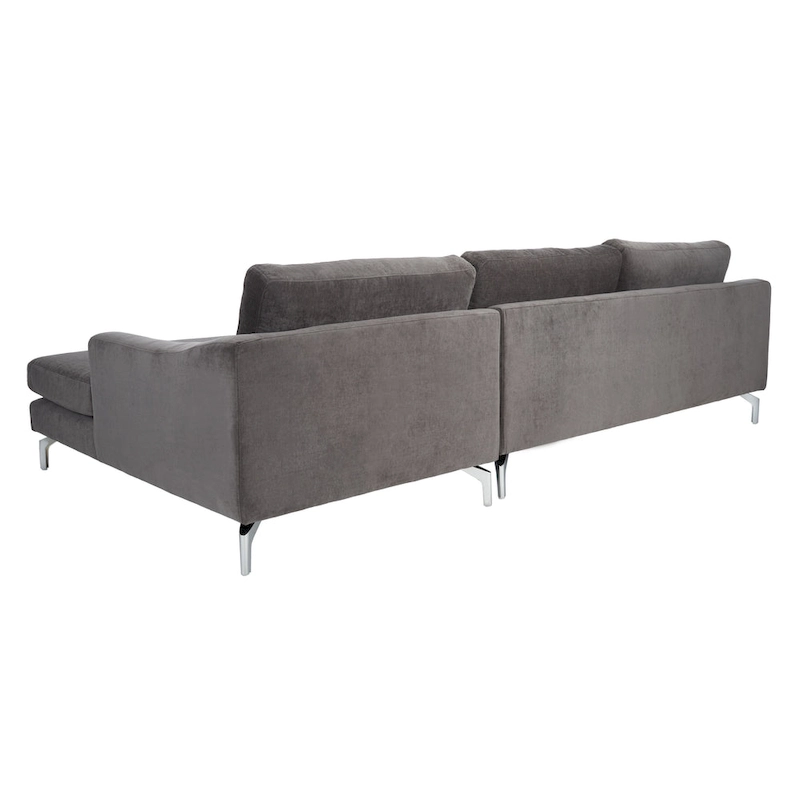 SAFAVIEH Couture Nicholsen Anthracite Grey Velvet Sofa