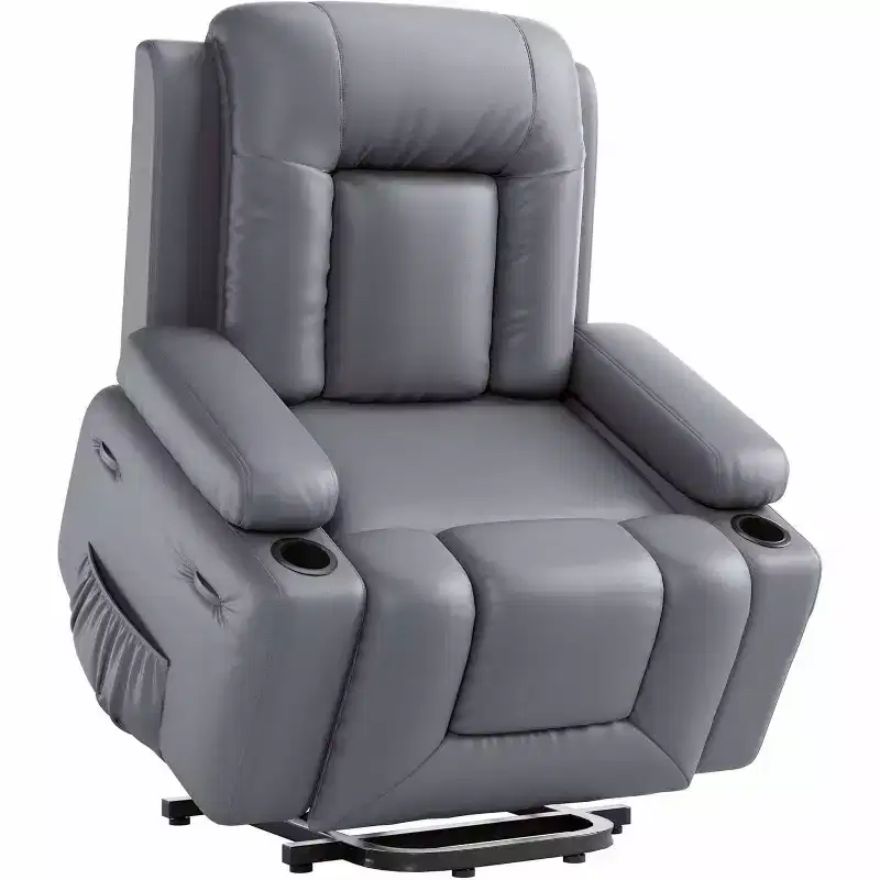 Power Lift Recliner Chair with Heat and Massage - Adjustable Chair, Faux PU, Ergonomic Back/Leg Support for Elderly & Mobility Needs