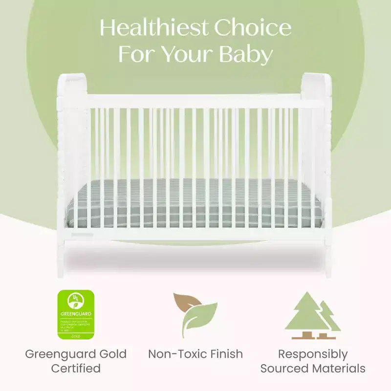Wood 4-in-1 Convertible Baby Crib 55''W x 30.5''D x 41''H