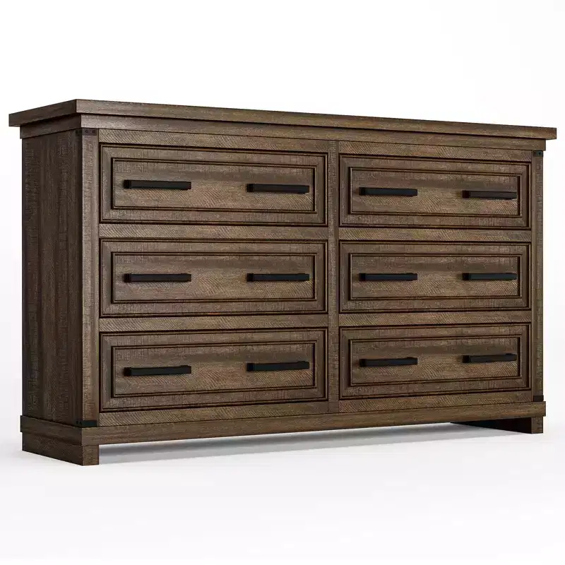 Farmhouse 6/8 Drawer Dresser for Bedroom, 55 Rustic Wood Chest of Drawers,Easy Pull Handles for Storage Clothes,Vintage Storage Organizer for Living