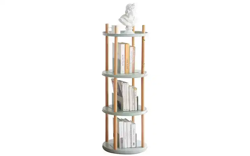 TUYOHW Rotating Adjustable Bookshelves, Multifunctional Standing Storage Bookshelf,Display Bookcases for Living Room,Home Office,Blue