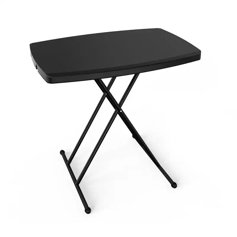30 inch Black Patio Plastic Folding Table Adjustable Height