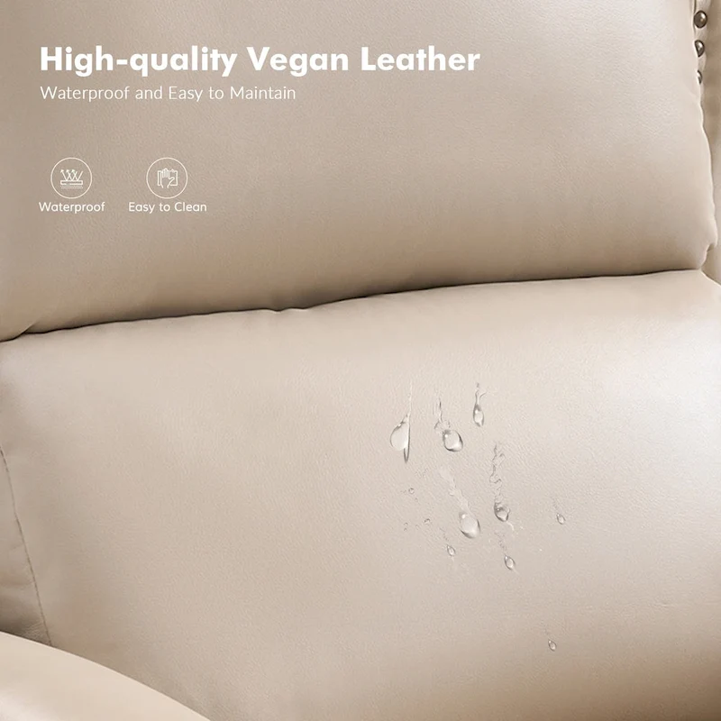 Terri Traditional Vegan Leather Manual Push Back Recliner Set of 2 by HULALA HOME