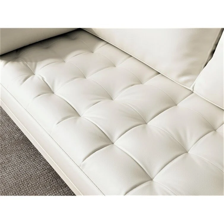 Stateside Upholstered Leather Square Arm Sofa Couch 70