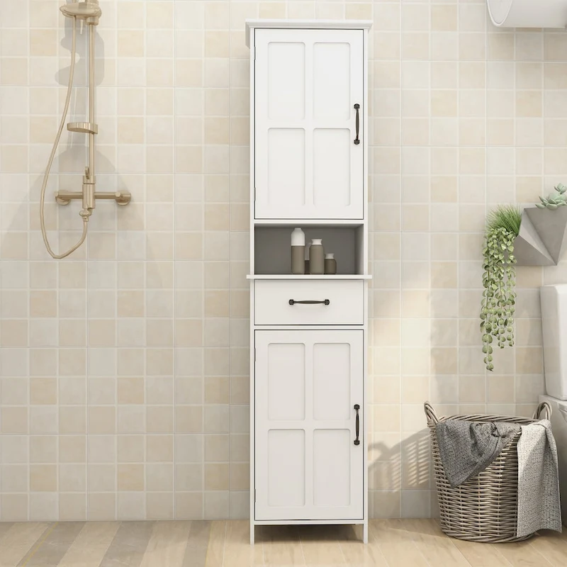Double Door Narrow Height Slim Floor Standing Cabinet - 15.75L * 11.81W * 64.96H