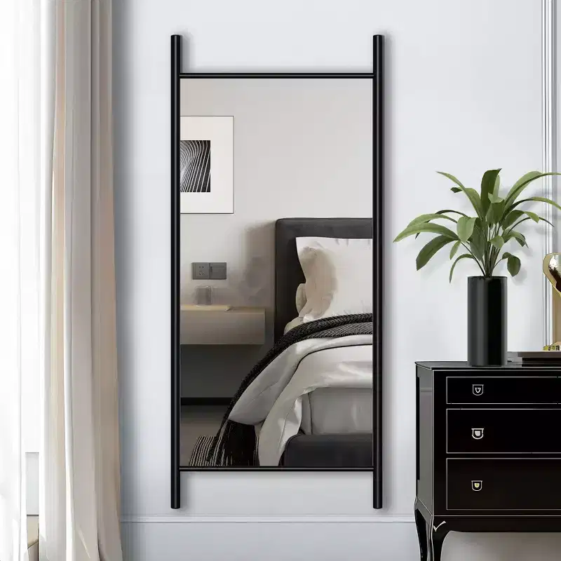 31 in. W x 71 in. H Ladder-Style Solid Wood Framed Mirror in Brown