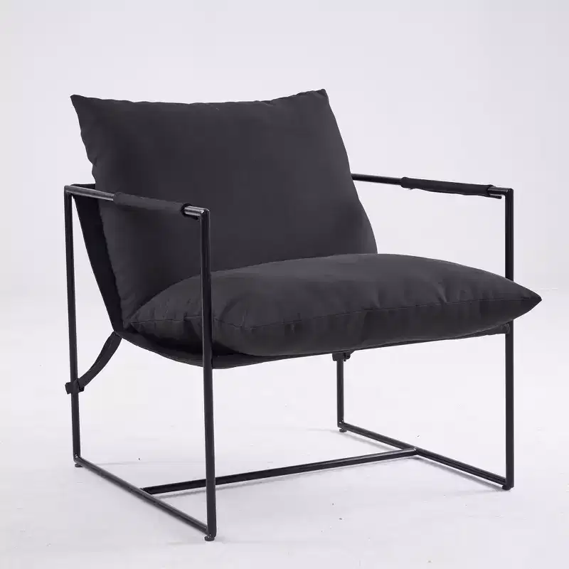 FERPIT Upholstered Sling Accent Chair with Metal Frame Modern Style