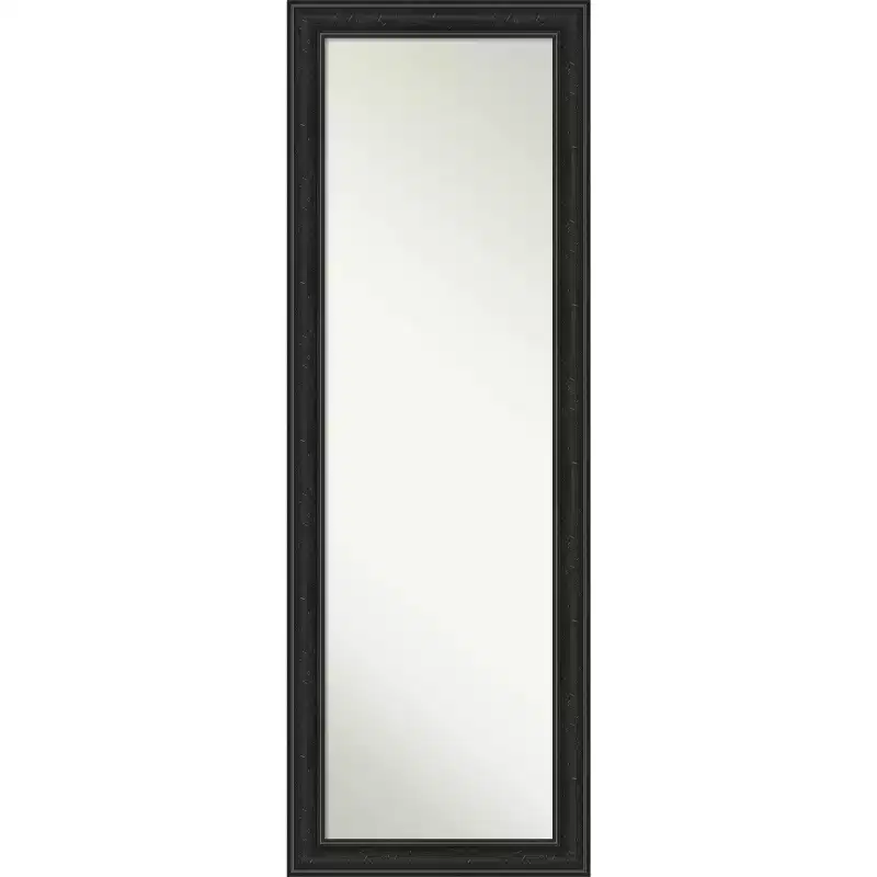 18" x 52" Non-Beveled Shipwreck Black Narrow Full Length on The Door Mirror