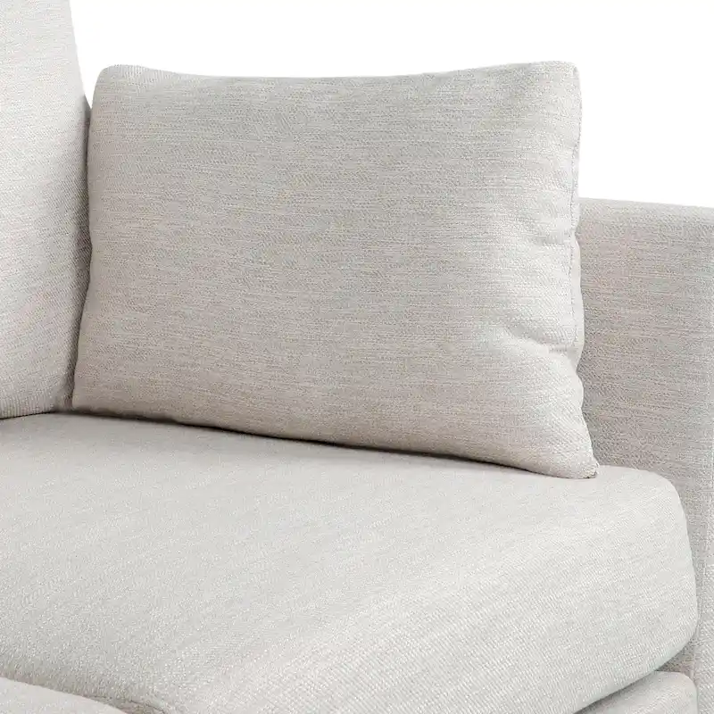 Modern 76.5 3-Seater Sofa with Birchwood Legs and Pillows