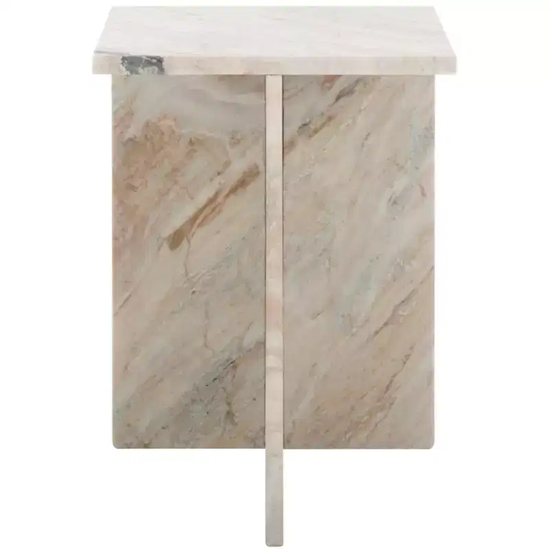 Square Marble Side Table - Gray