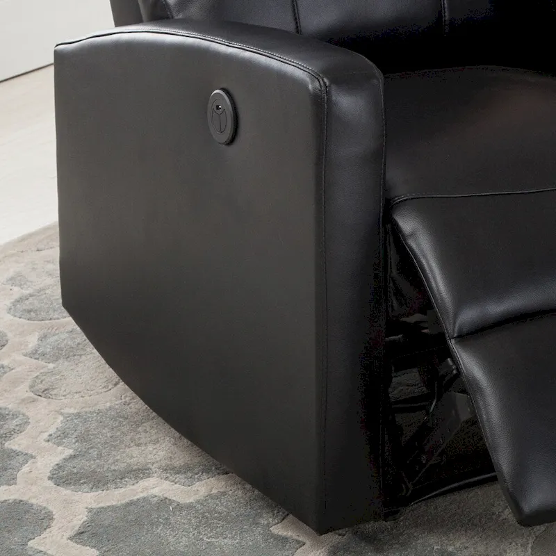 AC Pacific Modern Faux Leather Small Powered Reading Recliner