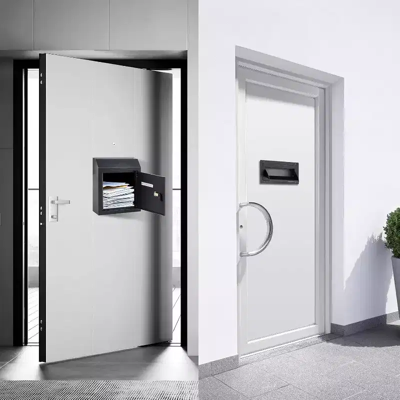 Steel Locking Wall Mount Mailbox, Security Key Drop Box for Outdoor, for Parcels & Letter Collection