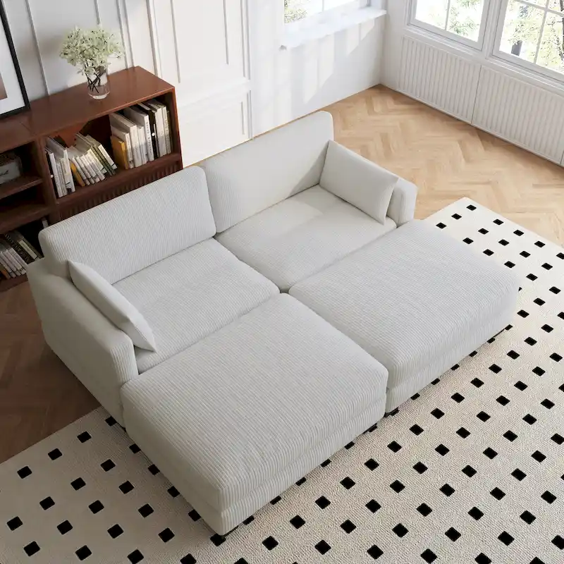 88 Convertible Larger Couch Modular Sectional Sofa Set