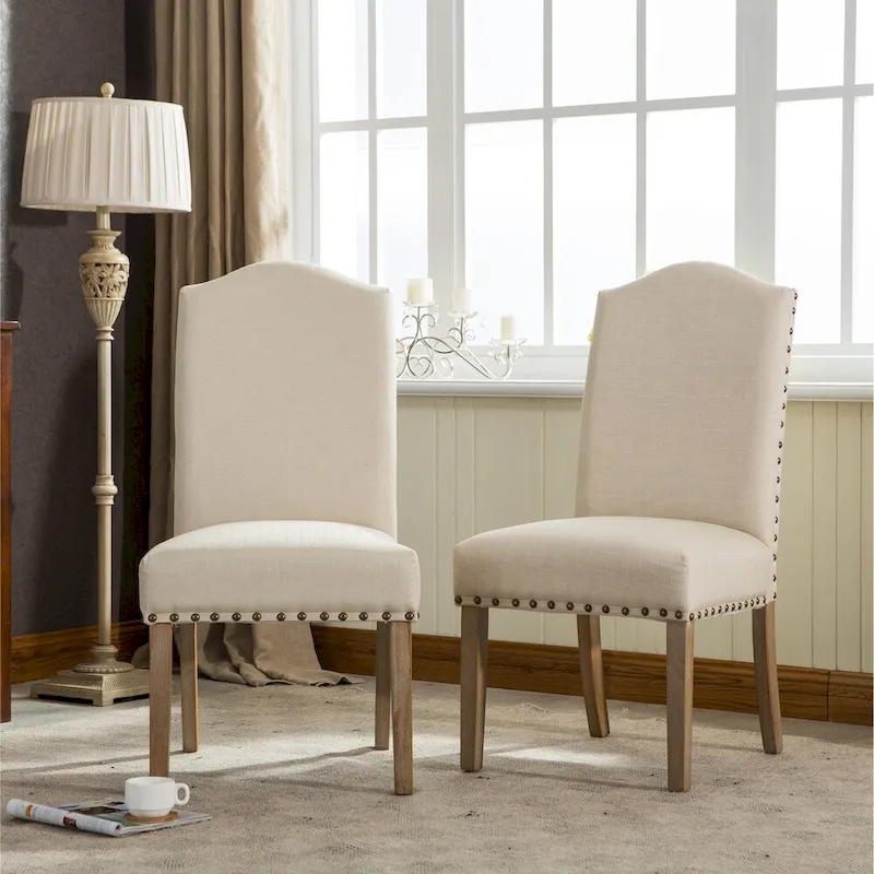 Roundhill Furniture Mod Urban Solid Wood Upholstered Parson Chairs (Set of 2)