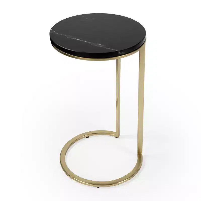 28 Black Marble Round End Table