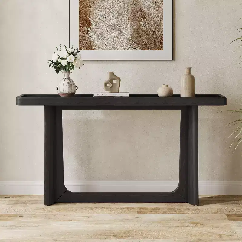 Tray-Top Console Table with Lower Shelf – Entryway & Living Room