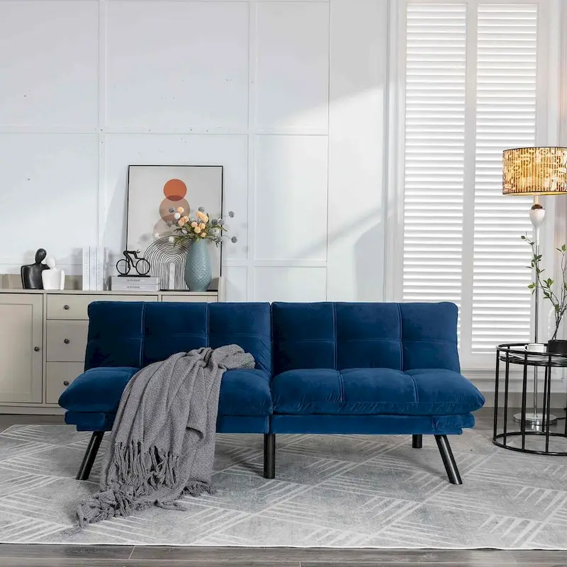 Modern Upholstered 2-Seater Sofa Bed with Adjustable Backrest and Armrests - 70:l