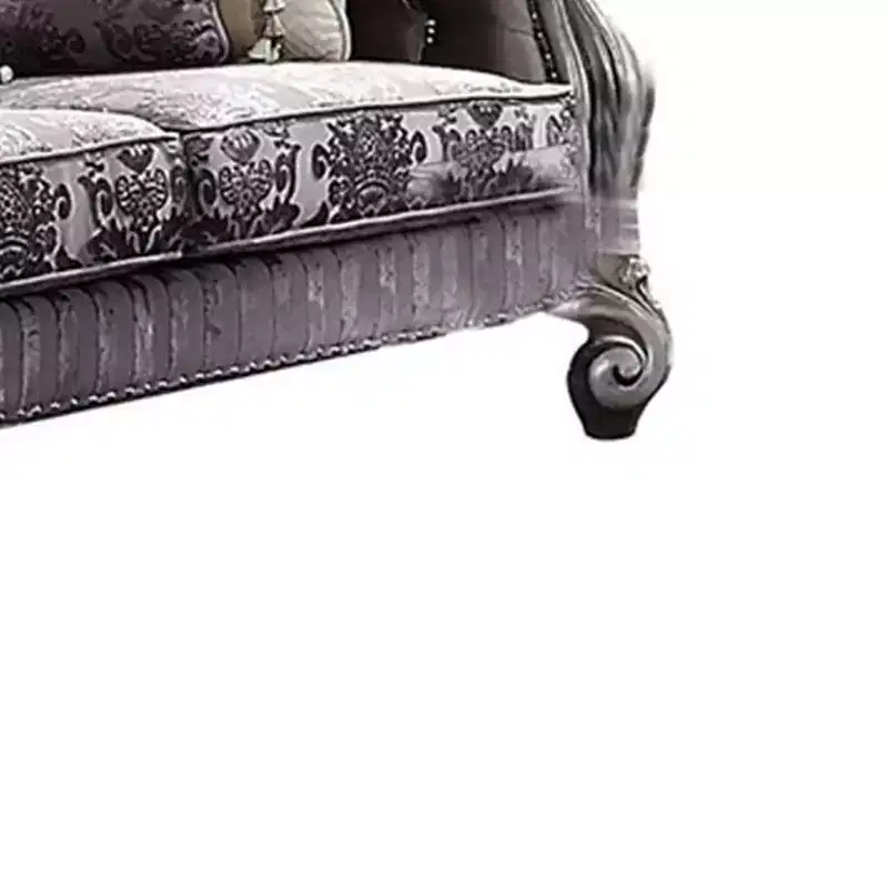 76" Sofa Velvet and Platinum