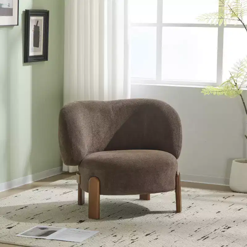 Mid-Century Modern Upholstered Wingback Armless Chair