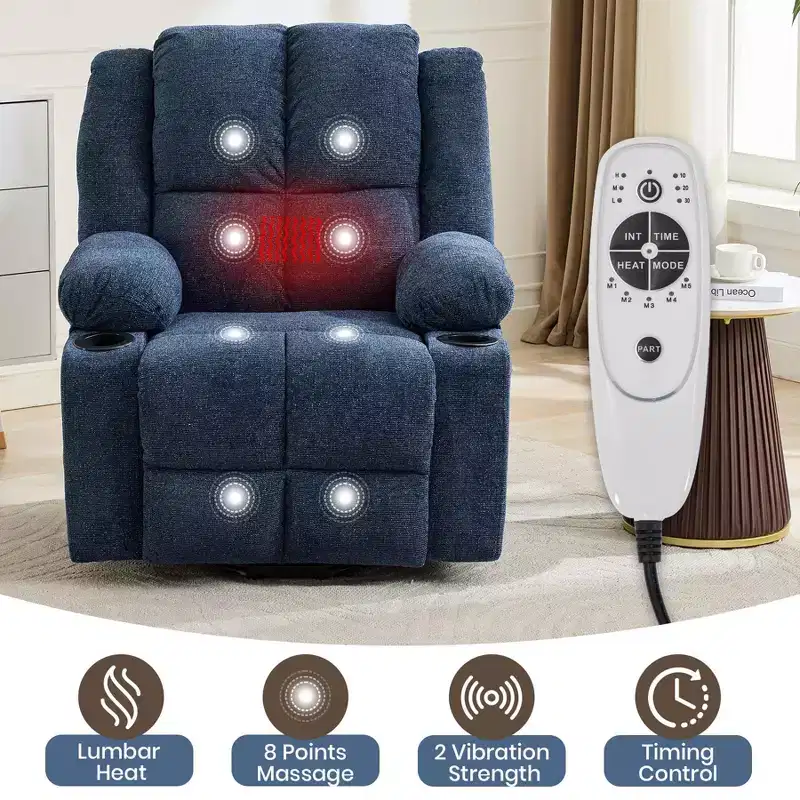 Oversized Lift Recliner Chair, Stand Assist, 2 Cup Holders, for Living Room