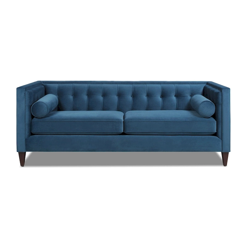 Jack 84 Mid-Century Modern Tuxedo Sofa with Bolster Pillows
