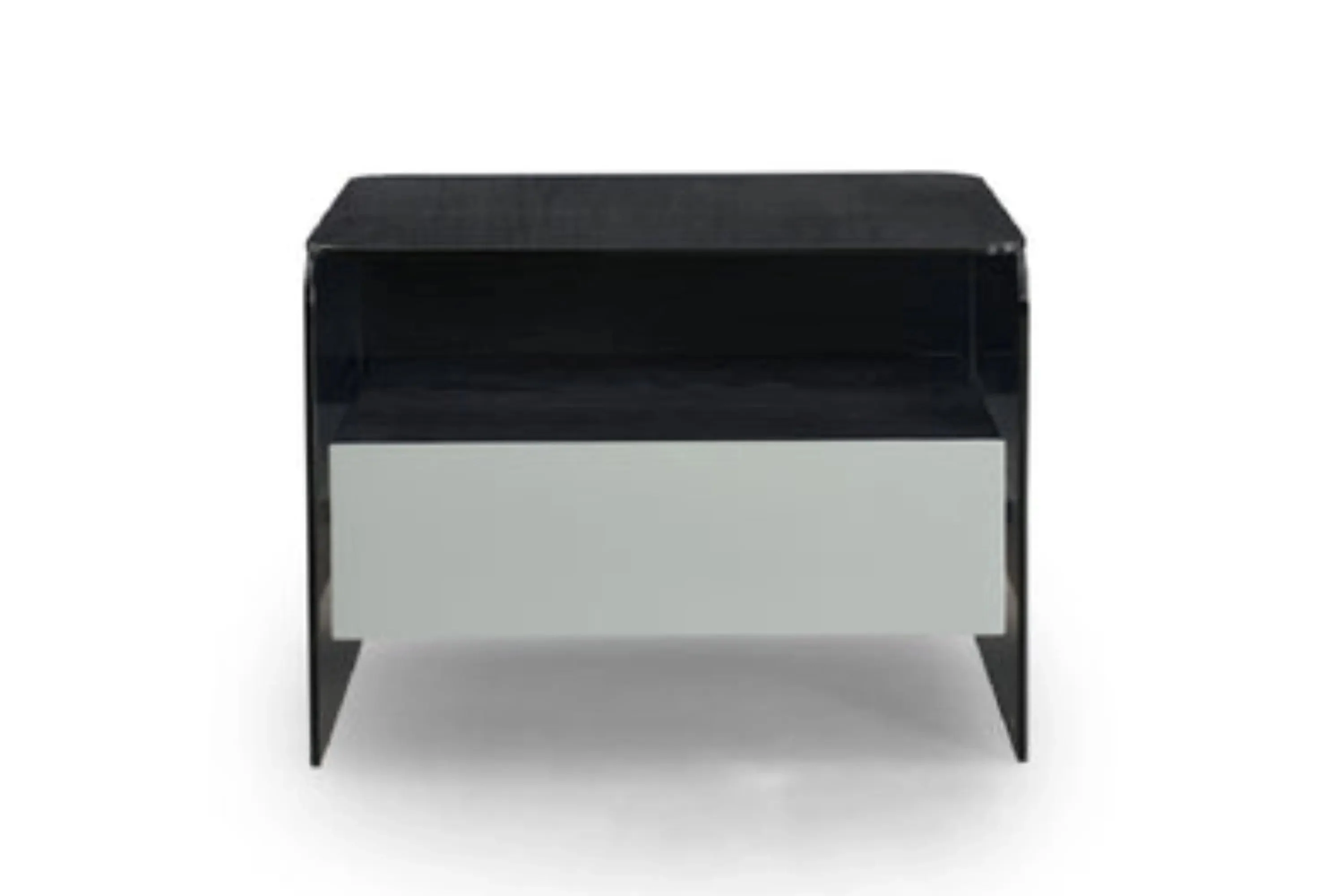 Minimalist Black Glass Bedside Table for Modern Bedrooms