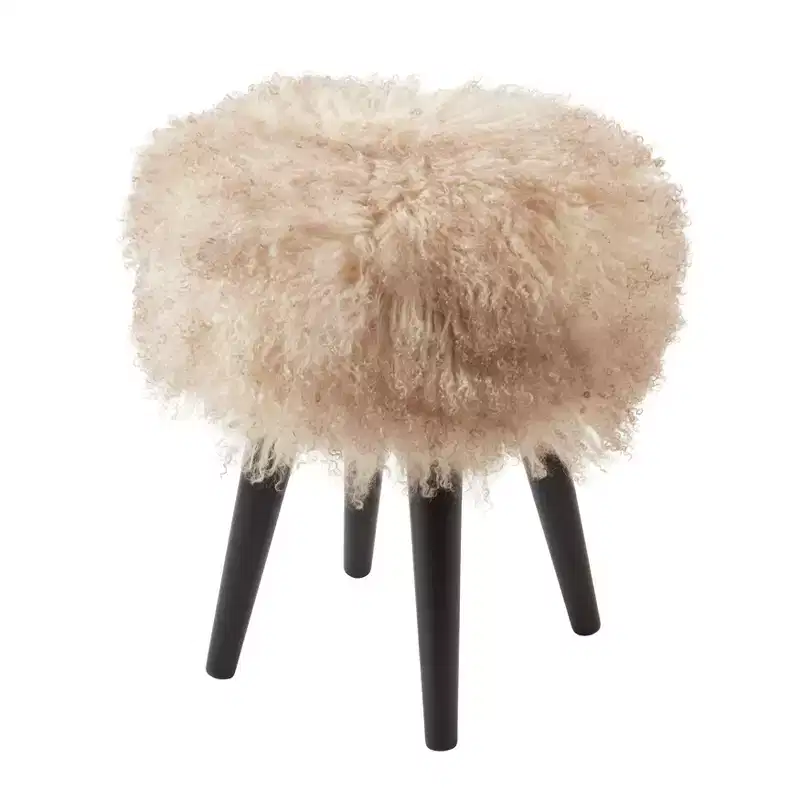 Saro Lifestyle Mongolian Lamb Fur Stool