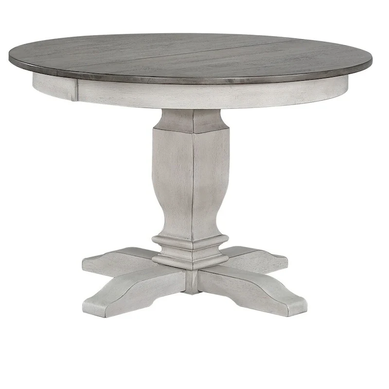 The Gray Barn Avalon 7-piece Dining Set in Stormy White and Ash with Ladderback Chairs