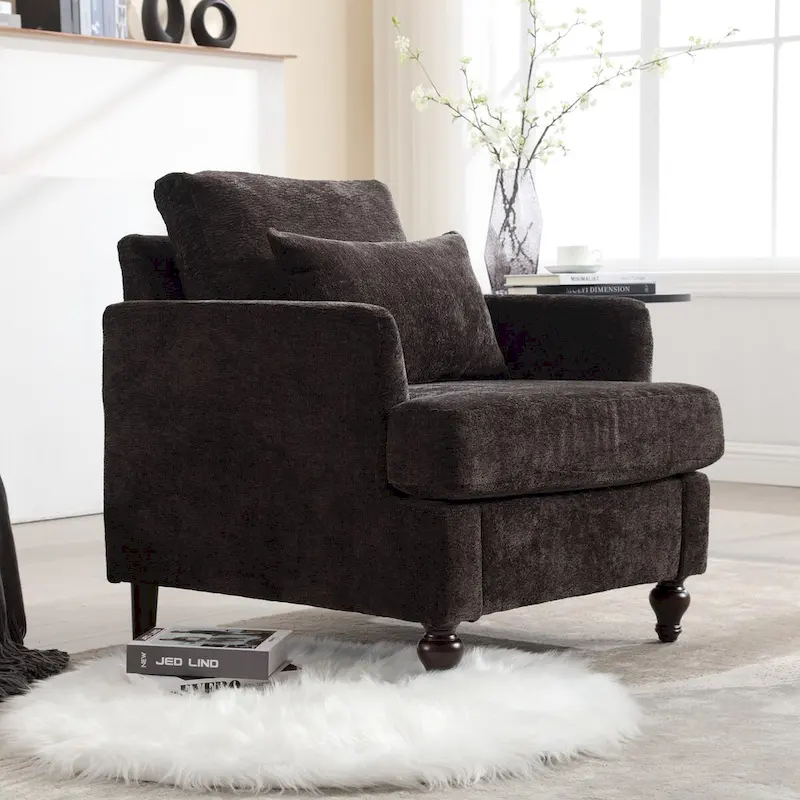 Wooden Frame Armchair, Modern Accent Chair Lounge Chair