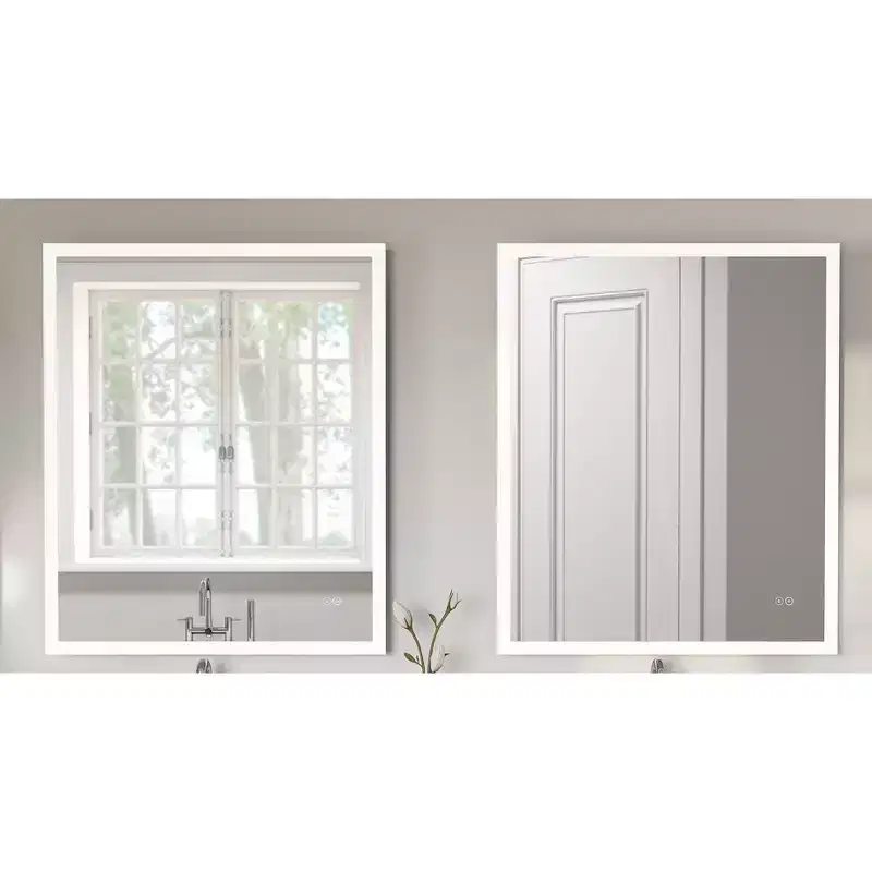 30"x36" Premium Lumen Single LED Wall Mirror with Bluetooth Speakers - Home NetWerks: Smart Audio Bathroom Vanity Accessory