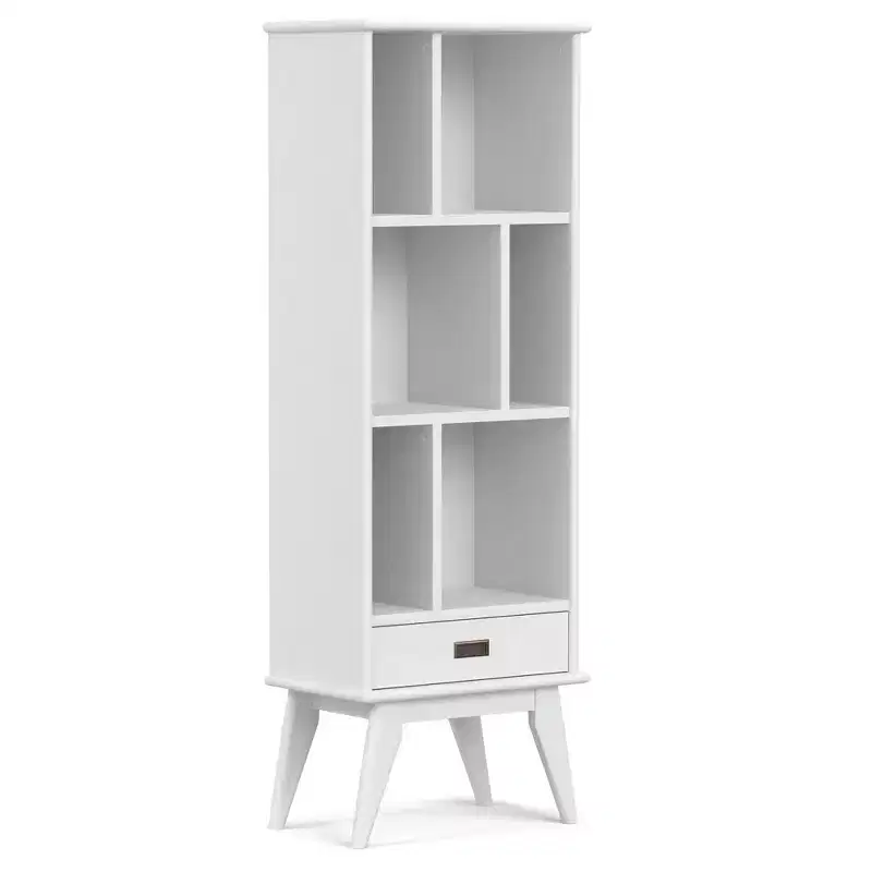 Tierney SOLID HARDWOOD 64 inch x 22 inch Mid Century Modern Bookcase and Storage Unit