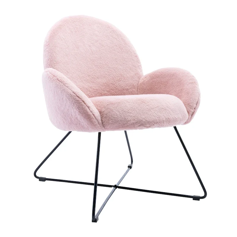 Corvus Rowen Modern Fleece Upholstered Accent Chair with Arm
