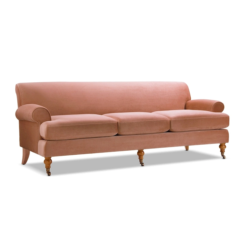 Alana Lawson 88 Inch Living Room Sofa  Three Cushion Couch with Rolled Arms and Tight Back  Minimal Assembly Required