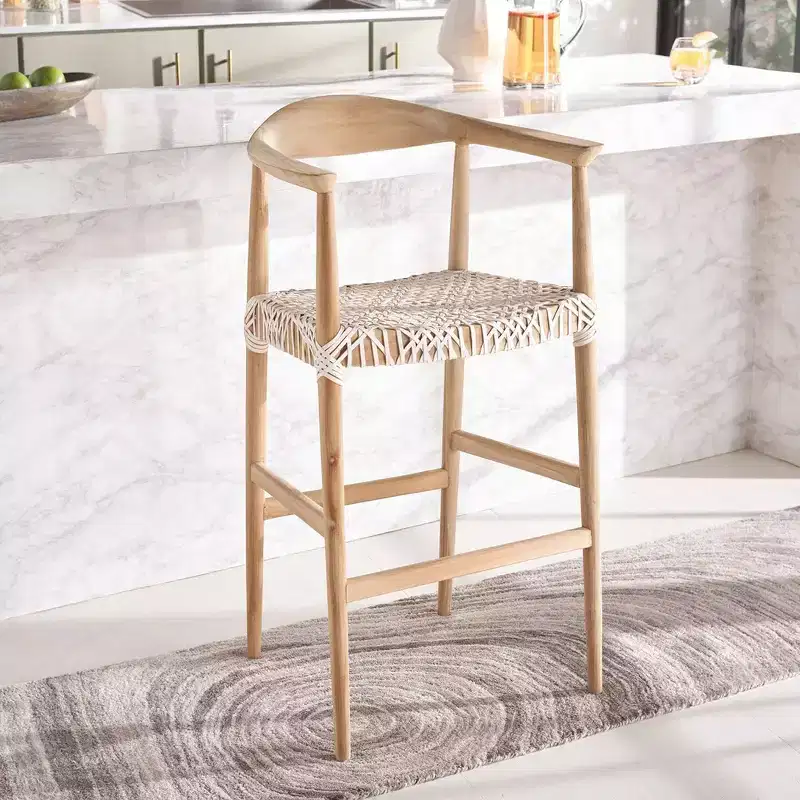 Bandelier Barstool - BST1005 - Natural/White - Safavieh